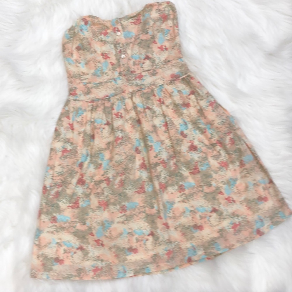 Jack by BB Dakota SzS strapless pastel print dress